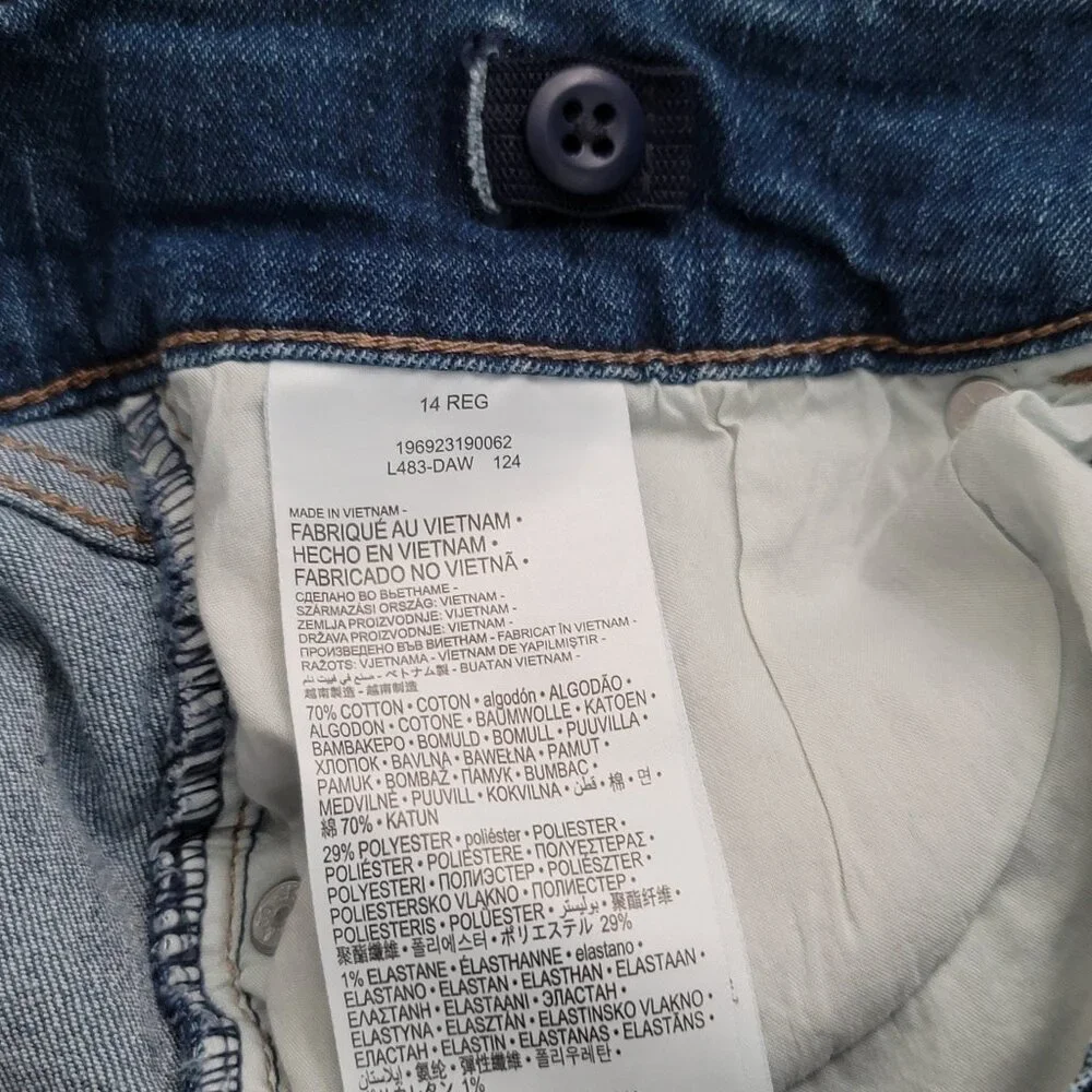 Levi's Girls Blue Jean Shorts  Size 14  - Adjustable waist